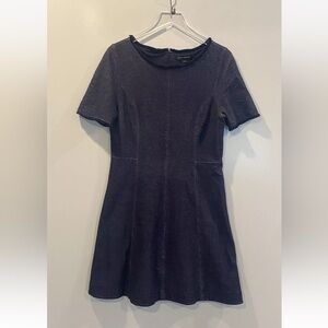 Banana Republic Blue Soft Knit Denim Fit Flare Dress Womens Size 12 (672)